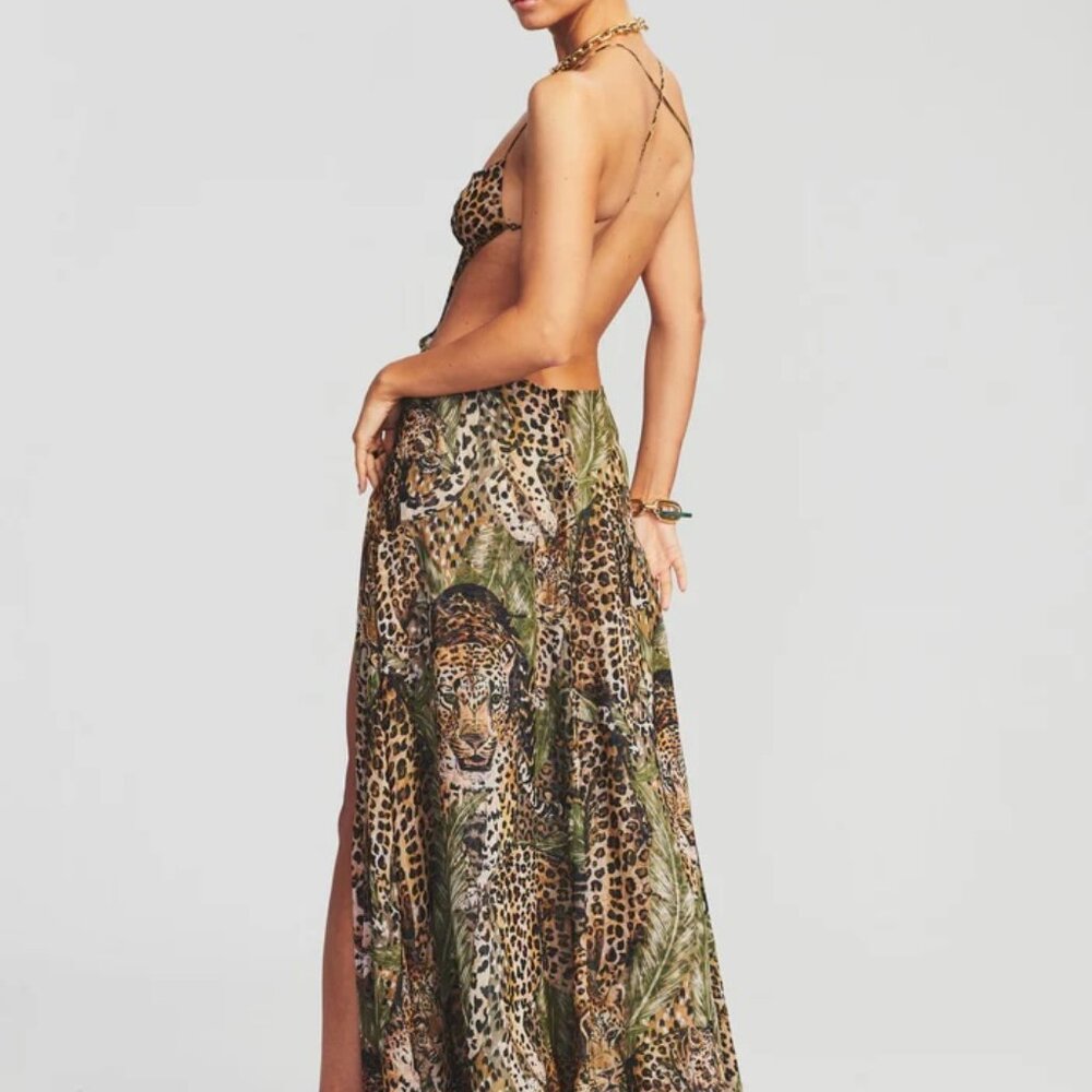 NWT - Retrofete Scarlett Leopard Maxi Dress - M - Picture 3 of 5
